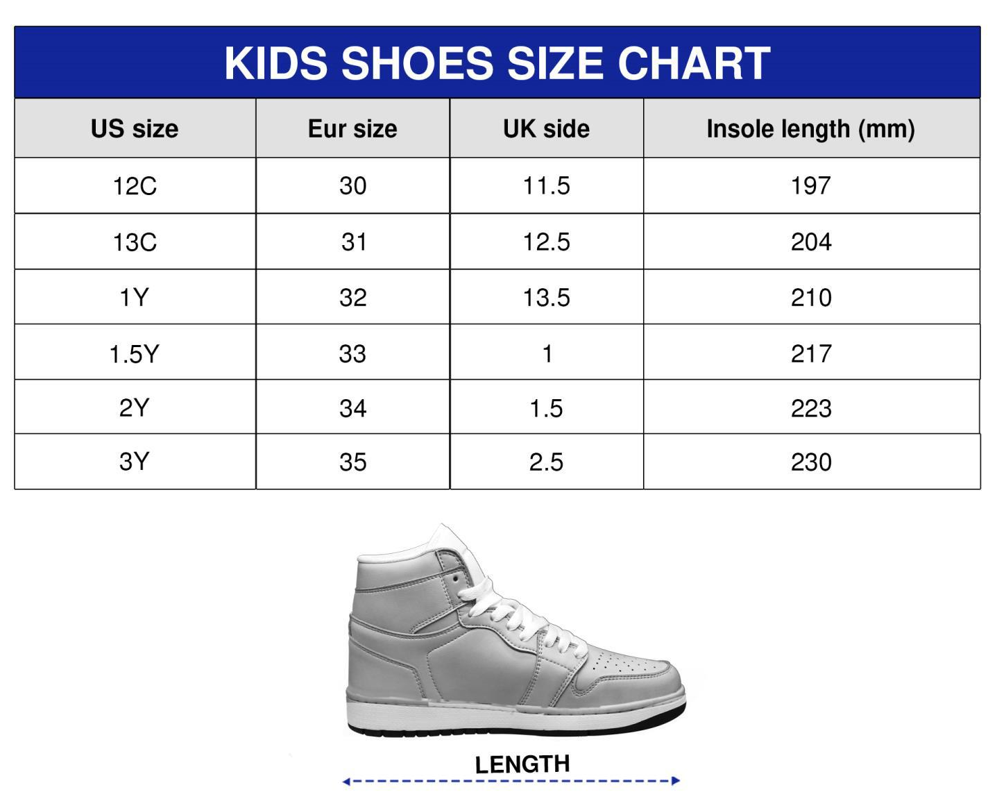 sizing of air jordan 1