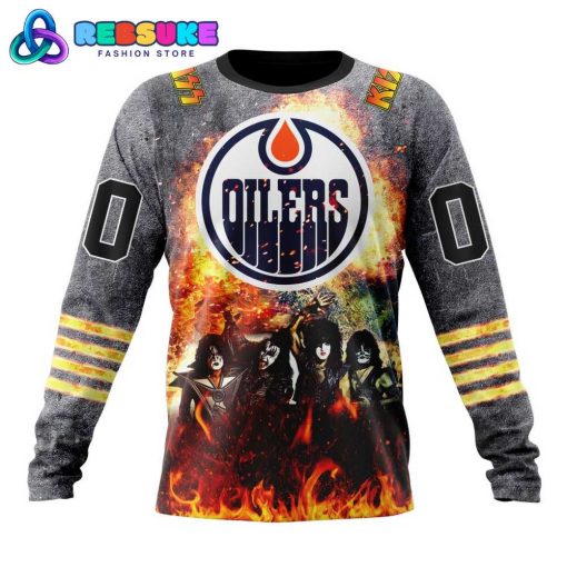 NHL Edmonton Oilers Special Mix KISS Band Design Hoodie