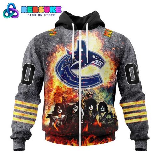 NHL Vancouver Canucks Special Mix KISS Band Design Hoodie