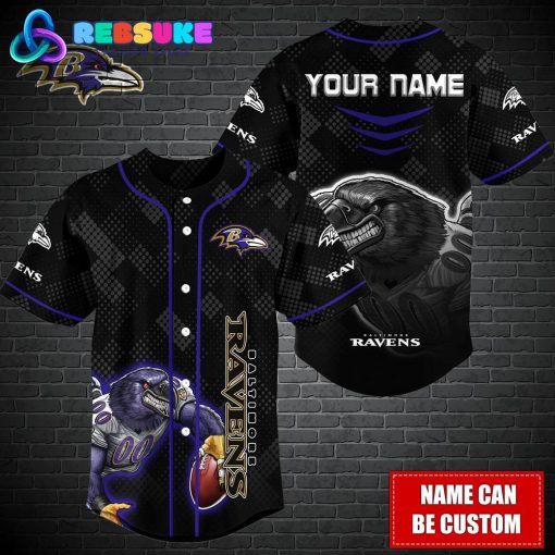 Baltimore Ravens NFL Custom Name Baseball Jersey