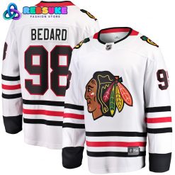 Chicago Blackhawks Connor Bedard Fanatics Branded White Away Hockey Jersey