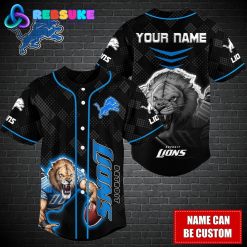 Detroit Lions NFL Custom Name Baseball Jersey