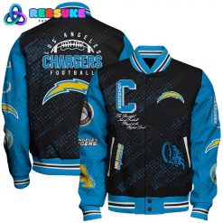 Los Angeles Chargers 2024 NFL Pattern Baseball Jacket