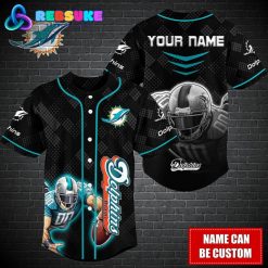 Miami Dolphins NFL Custom Name Baseball Jersey