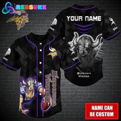 Minnesota Vikings NFL Custom Name Baseball Jersey