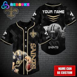 New Orleans Saints NFL Custom Name Baseball Jersey
