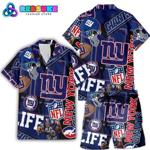 New York Giants NFL Summer Hawaiian Shirt And Short