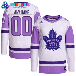 Toronto Maple Leafs Adidas White/purple Hockey Fights Cancer Hockey Jersey