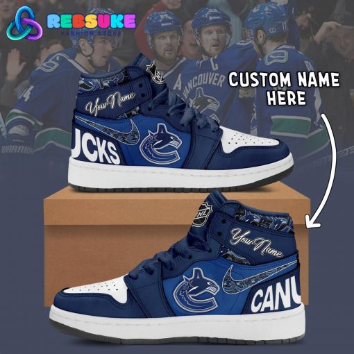 Vancouver Canucks NHL Customized Air Jordan 1