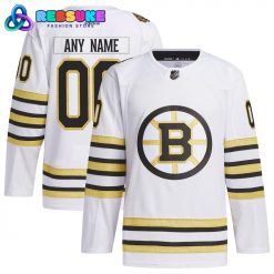 Boston Bruins Adidas White 100th Anniversary Hockey Jersey