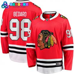 Chicago Blackhawks Connor Bedard Fanatics Branded Red NHL Draft Home Hockey Jersey