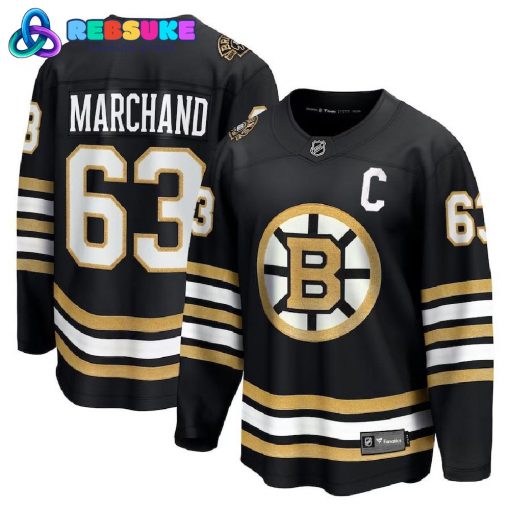 Boston Bruins Brad Marchand Fanatics Branded Black 100th Anniversary Hockey Jersey