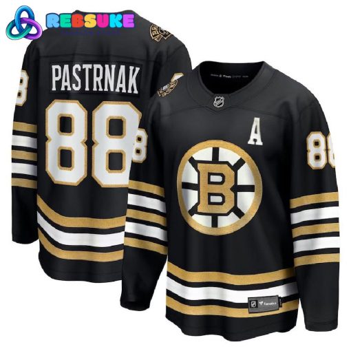 Boston Bruins David Pastrnak Fanatics Branded Black 100th Anniversary Hockey Jersey