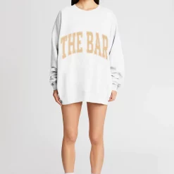 The Bar Varsity Sweatshirt White Tan