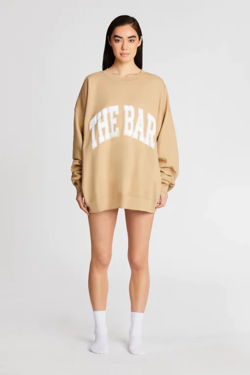 The Bar Varsity Sweatshirt Beige