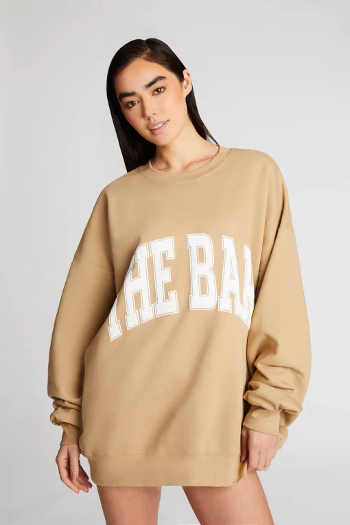 The Bar Varsity Sweatshirt Beige