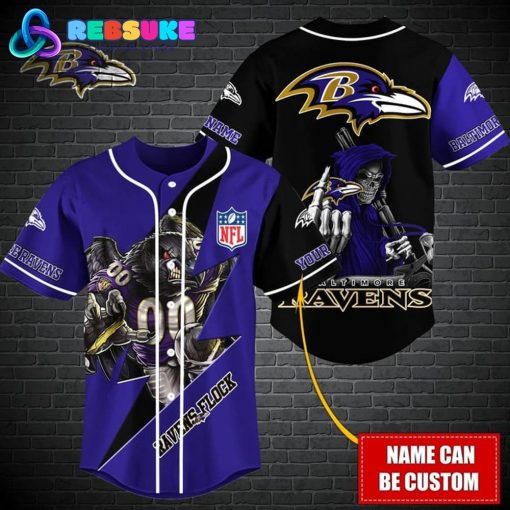 Baltimore Ravens NFL Customized Baseball Jersey