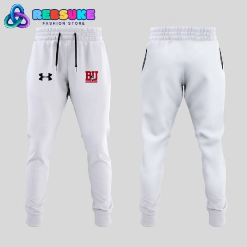 Boston University Hockey NCAA White Combo Hoodie Pants
