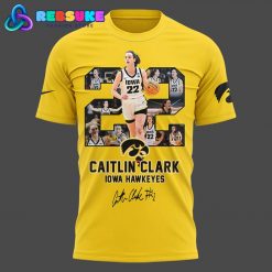Caitlin Clark No 22 Iowa Hawkeyes Woman Basketball Yellow Shirt