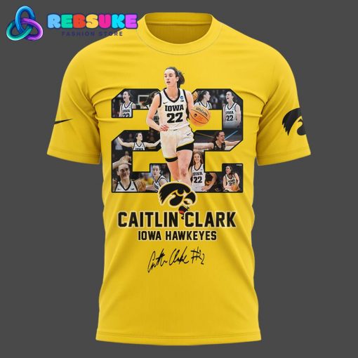 Caitlin Clark No 22 Iowa Hawkeyes Woman Basketball Yellow Shirt