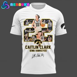 Caitlin Clark No 22 Iowa Hawkeyes Woman White Shirt