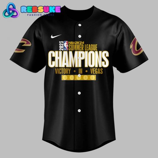 Cleveland Cavaliers Champions Summer League Black Baseball Jersey