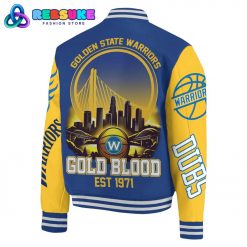 Golden State Warriors Gold Blood Baseball Jacket