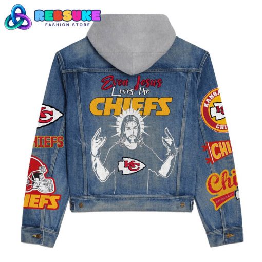 Kansas City Chiefs Even Jesus Loves Hoodie Denim Jacket