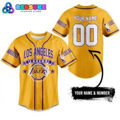 Los Angeles Lakers NBA Yellow Customized Baseball Jersey