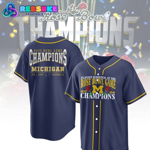 Michigan Wolverines 2024 Rose Bowl Game Champions Baseball Jersey