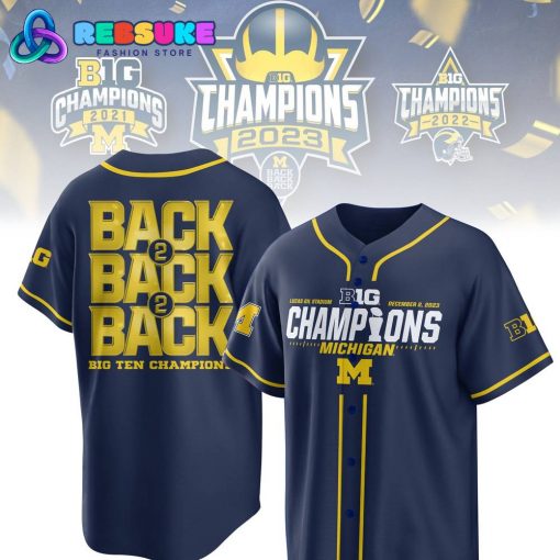 Michigan Wolverines Back to Back Big Ten Conference Champions Baseball Jersey