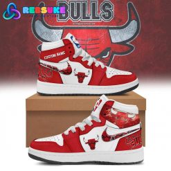 NBA Chicago Bulls Red Custom Name Air Jordan 1