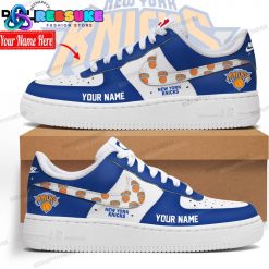 NBA New York Knicks Custom Name Blue Air Force 1 Sneakers