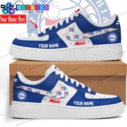 NBA Philadelphia 76ers Custom Name Blue Air Force 1 Sneakers