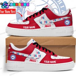 NBA Philadelphia 76ers Custom Name Red Air Force 1 Sneakers
