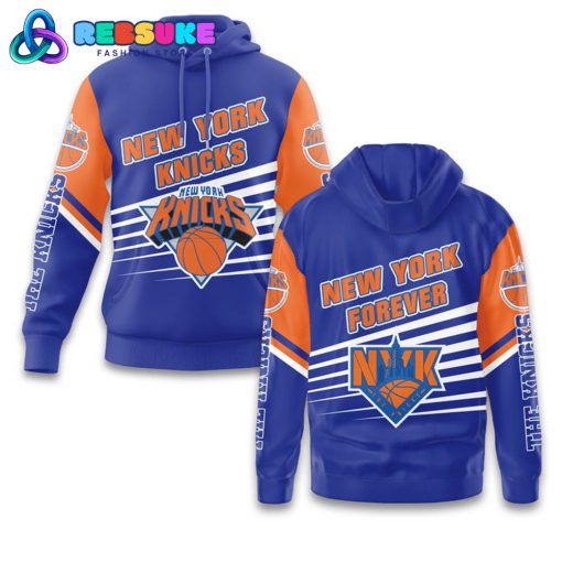 New York Knicks NBA Orange Blue Combo Hoodie