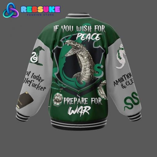 Slytherin If You Wish For Peace Baseball Jacket