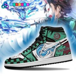 Tanjiro Water Breathing Anime Jordan 1 Sneakers Custom For Demon Slayer Fans