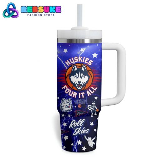 Uconn Huskies Back To Back Four It All Stanley Tumbler