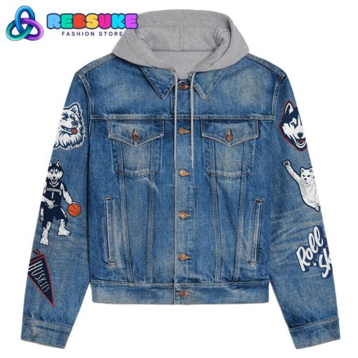 Uconn Huskies NCAA Hoodie Denim Jacket