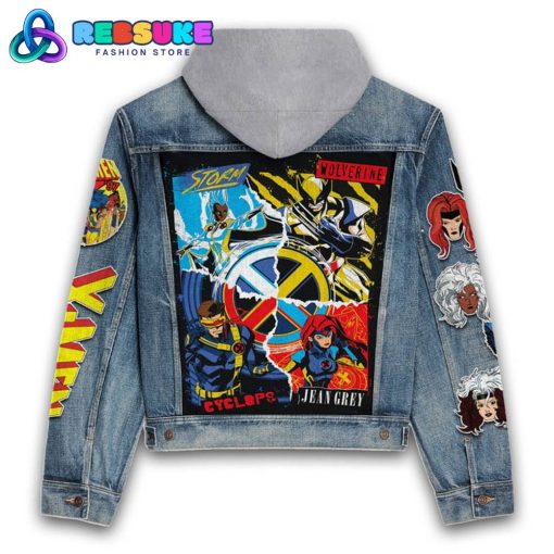X-Men Marvel Comics Custom Hoodie Denim Jacket
