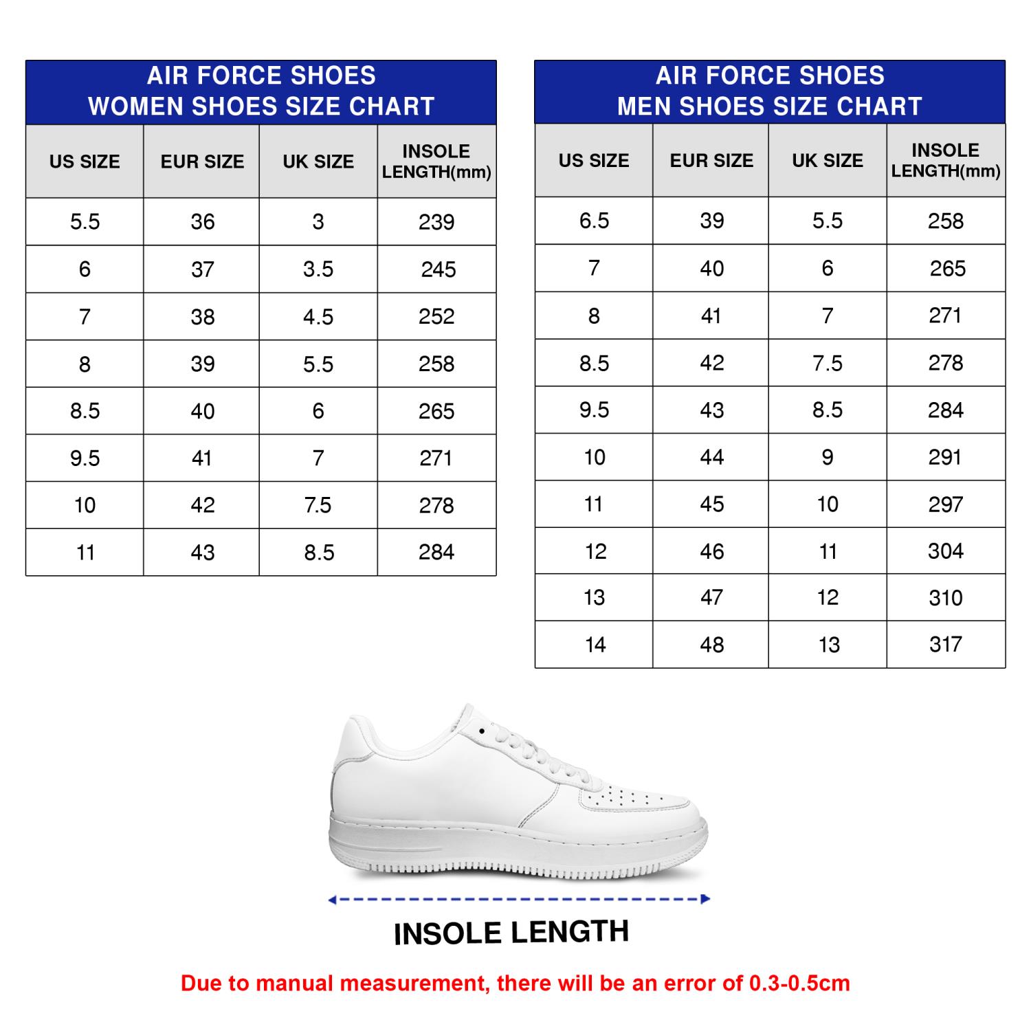 Air Force 1 Size Chart