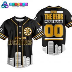 Boston Bruins NHL Fear The Bear Customized Baseball Jersey