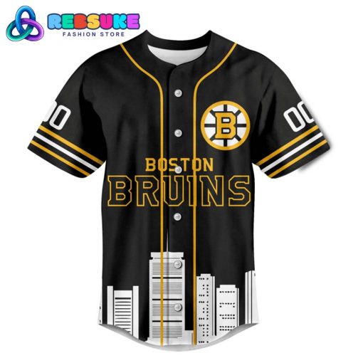 Boston Bruins NHL Fear The Bear Customized Baseball Jersey