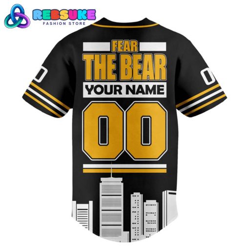 Boston Bruins NHL Fear The Bear Customized Baseball Jersey