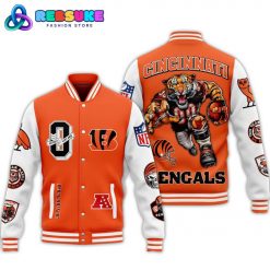 Cincinnati Bengal NFL Orange Baseball Jacket
