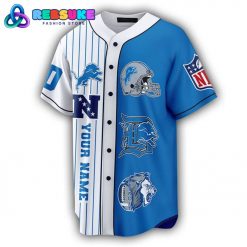 Detroit Lions NFL Custom Name Blue White Baseball Jersey