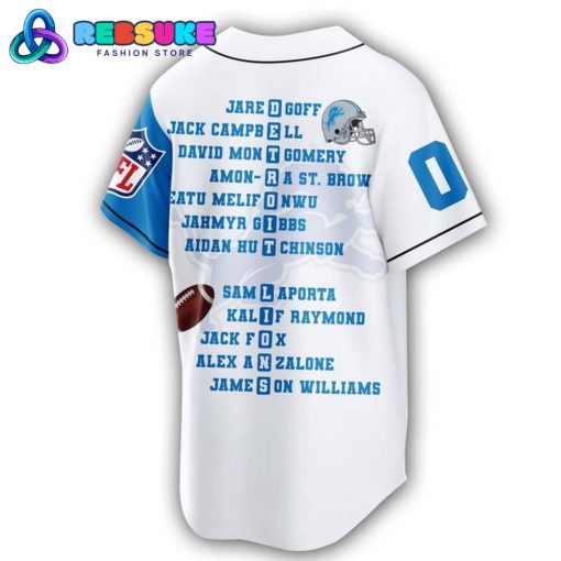 Detroit Lions NFL Custom Name Blue White Baseball Jersey