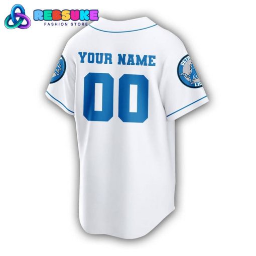 Detroit Lions NFL Custom Name White Baseball Jersey
