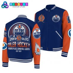 Edmonton Oilers Hockey Baseball Jacket